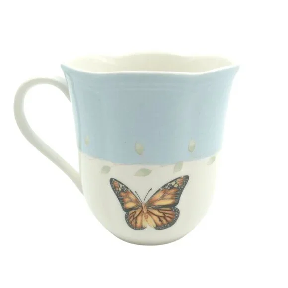 Set Of 4 Butterfly Meadow China Mugs By Lenox - Picture 5 of 8